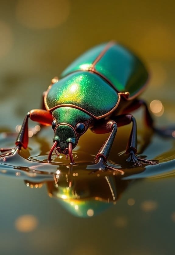 Whirligig Beetle (Gyrinidae Family) 2 evolutionary changes for survival